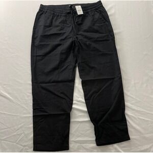 J.Crew Womens Linen Cotton Blend Pull On Pant Black AW839 Size 14 NWT